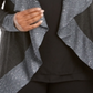 Belldini Women's Plus Size Sequin Trim Cardigan - Heather/Charcoal Gray Size 1X