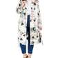 INC Women's  Plus Size Tie-Dye Trench Coat White Multi Size 2X