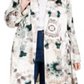 INC Women's  Plus Size Tie-Dye Trench Coat White Multi Size 2X
