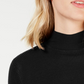 SAY WHAT? Women's  Fitted Rib-knit Tulip-hem Long Sleeve Mock Neck Sweater Black Size Medium