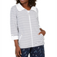 Karen Scott Women's Striped Jacket Bright White Size S