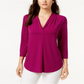 Charter Club Women's 3/4-Sleeve Top   Autumn Berry Purple Size 2XL