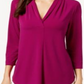 Charter Club Women's 3/4-Sleeve Top   Autumn Berry Purple Size 2XL