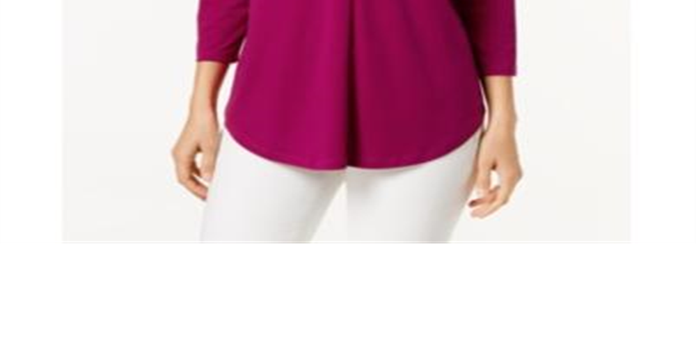 Charter Club Women's 3/4-Sleeve Top   Autumn Berry Purple Size 2XL