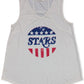 Style & Co. Women's Graphic Print Tank Top American Stars Gray Size Medium