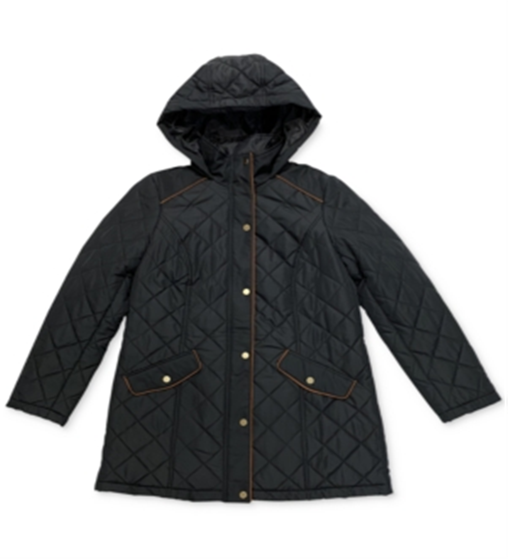 Charter Club Women's Quilted Jacket Deep Black Size S