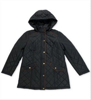 Charter Club Women's Quilted Jacket Deep Black Size S