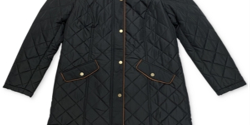 Charter Club Women's Quilted Jacket Deep Black Size S