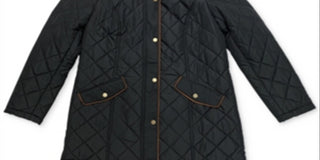Charter Club Women's Quilted Jacket Deep Black Size S