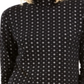 Karen Scott Women's Snowflake Dot Printed Mock-Neck Top  Black Size XL