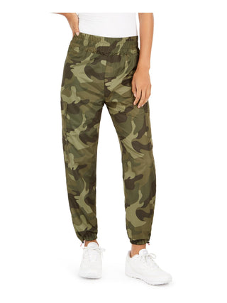 Almost Famous Women's Juniors Camo-Print Jogger Pants Green Camo Size XL