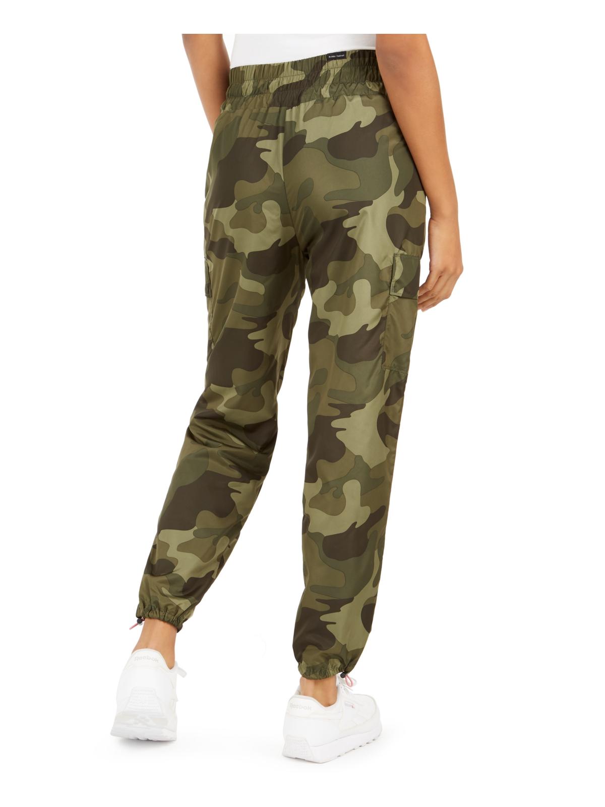 Almost Famous Women's Juniors Camo-Print Jogger Pants Green Camo Size XL