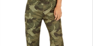 Almost Famous Women's Juniors Camo-Print Jogger Pants Green Camo Size XL