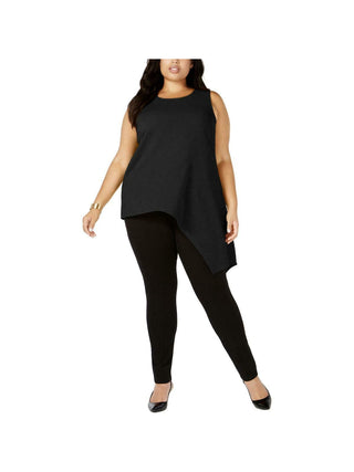 Alfani Women's Sleeveless Jewel Neck Tank Top Black Size Petite XL