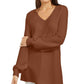 Alfani Ribbed Tunic Sweater Brown Size L