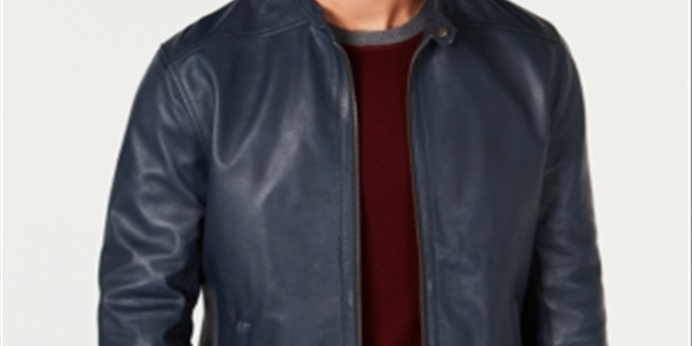 TASSO ELBA Mens Zip up Coat Blue Size Large