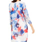 Alfani Women's Blouse  Super Watercolor Tunic  Blue Size Petite S
