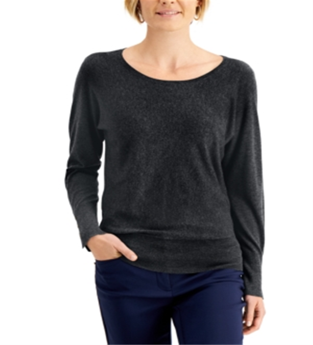 JM Collection Women's Rivet Dolman Sleeve Top Black Size XX-Large