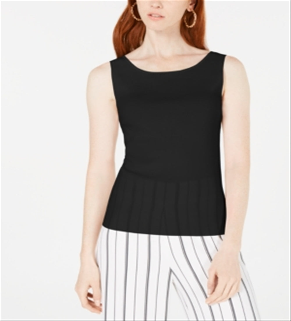 Bar III Women's  Scoop-Neck Sweater  Black Size XL