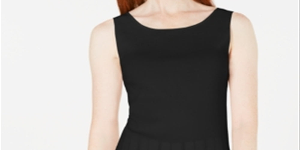 Bar III Women's  Scoop-Neck Sweater  Black Size XL