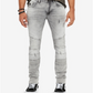 Buffalo David Bitton Men's Max-x Skinny-Fit Stretch Moto Jeans Gray Size 42X32