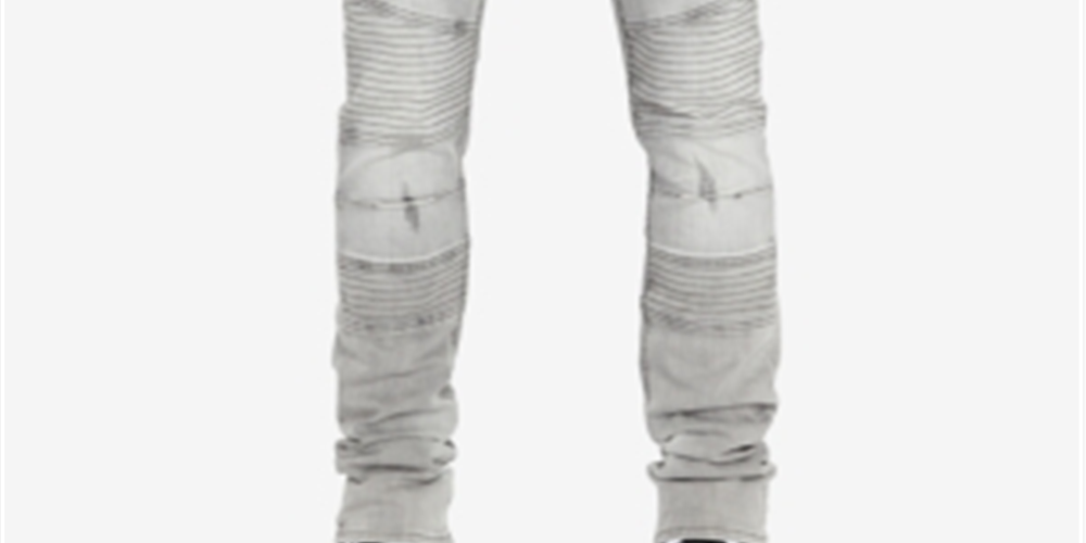 Buffalo David Bitton Men's Max-x Skinny-Fit Stretch Moto Jeans Gray Size 42X32