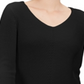 Style & Co Women's Cotton Rib-Knit V-Neck Sweater Deep Black Size M