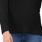 Style & Co Women's Cotton Rib-Knit V-Neck Sweater Deep Black Size M