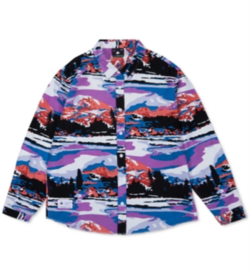 Lrg Men's Alpine Divine Flannel Coral Multi Blue Size XL