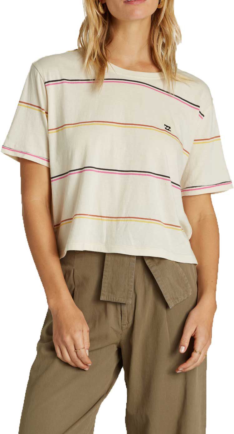 Billabong Women's Soul Babe 2 Short Sleeve T-Shirt White Combo Size Small