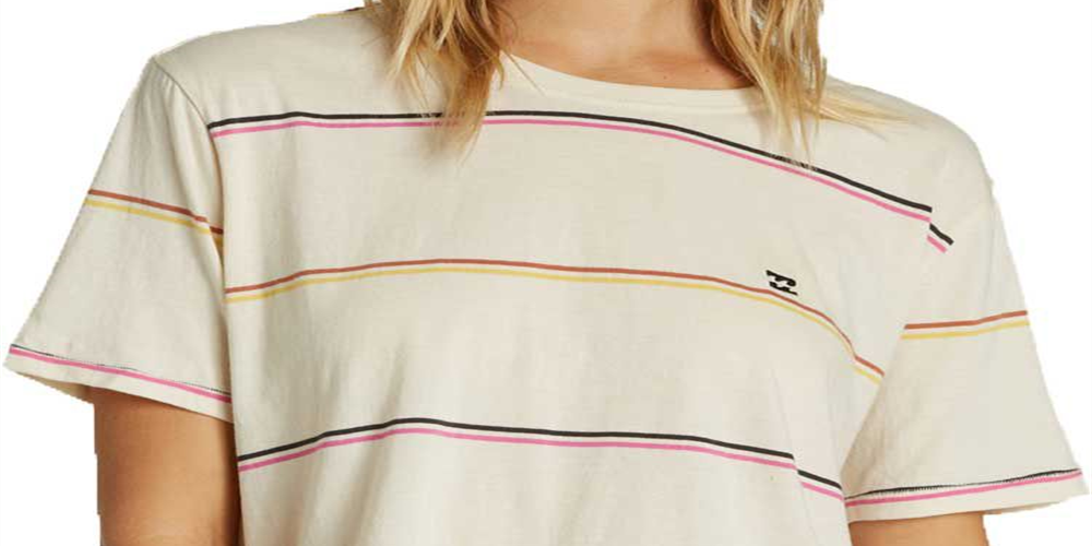 Billabong Women's Soul Babe 2 Short Sleeve T-Shirt White Combo Size Small