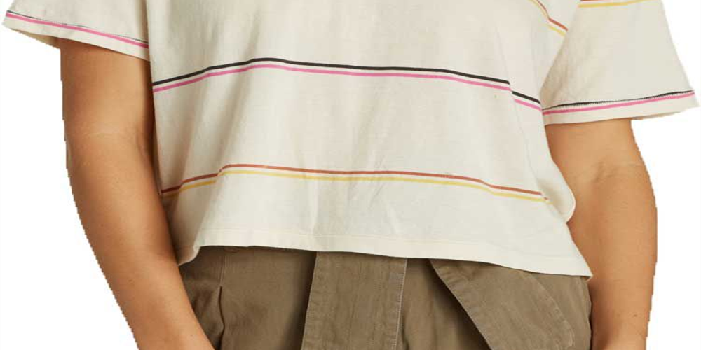 Billabong Women's Soul Babe 2 Short Sleeve T-Shirt White Combo Size Small