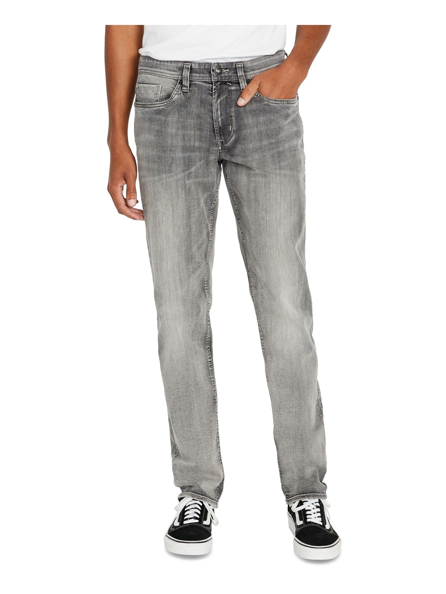 Buffalo David Bitton Men's Evan Denim Slim Classic Straight Jeans Gray Size 36/30