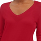 JM Collection Women's Embellished Sleeve V Neck Sweater Red Size X-Small