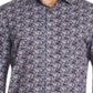 Tallia Men's Men's Floral Print Stretch Sport Button Shirt Black Size X-Large