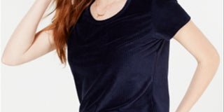 Crave Fame Women's Juniors Corduroy Top Navy Size XL