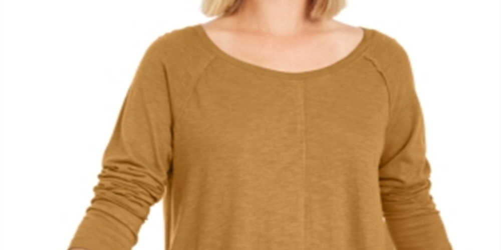 Style & Co Women's High-Low Top  - Golden Spruce Yellow Size 2XL