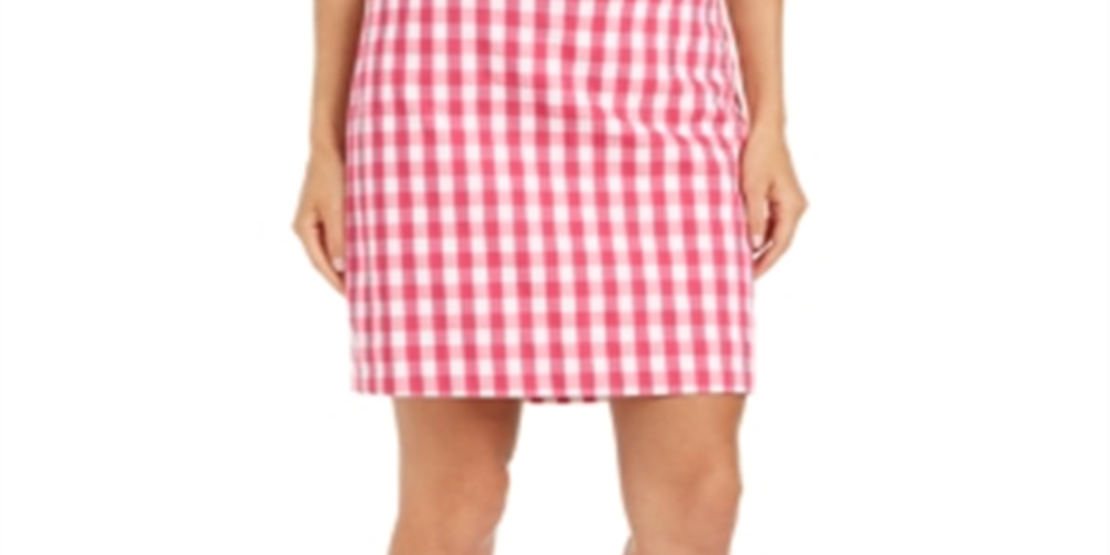Charter Club Women's Gingham Pull on Skort Pink Size X-Large