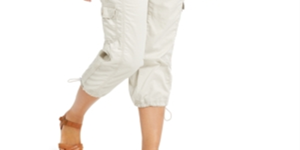 Style & Co Women's Curvy Fit Cargo Capri Pants Brown Size 2