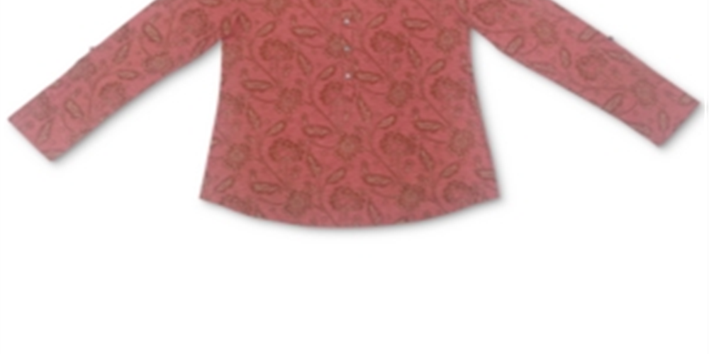 Style & Co Women's Printed Henley Shirt Red Size XX-Large
