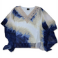 JM Collection Women's Crochet-Trim Printed Poncho To intrepid blue combo Size L