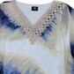 JM Collection Women's Crochet-Trim Printed Poncho To intrepid blue combo Size L