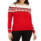 Charter Club Women's Colorblocked Fair Isle Sweater  - Ravishing Red Combo  Size XS