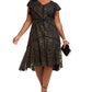 Taylor Women's Plus Flutter Sleeve Lace Dress Black Size 18W