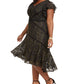 Taylor Women's Plus Flutter Sleeve Lace Dress Black Size 18W
