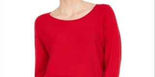 JM Collection Women's  Studded Dolman-Sleeve Sweater  - New Red Amore Size Medium