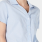 Karen Scott Women's Cotton Seersucker Shirt Blue Size Small