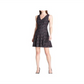 Tommy Hilfiger Women's Floral Sleeveless V Neck Short Fit Flare Cocktail Dress Wine Size 12