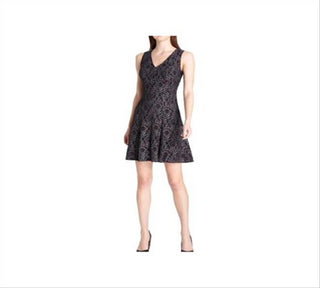 Tommy Hilfiger Women's Floral Sleeveless V Neck Short Fit Flare Cocktail Dress Wine Size 12