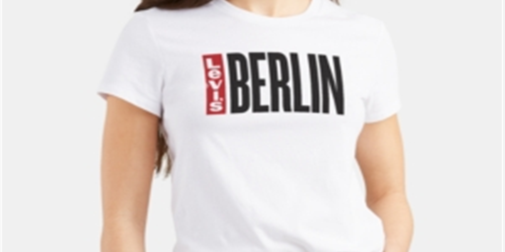 Levi's Women's Batwing Logo Cotton Cities T-Shirt White Size 2XL